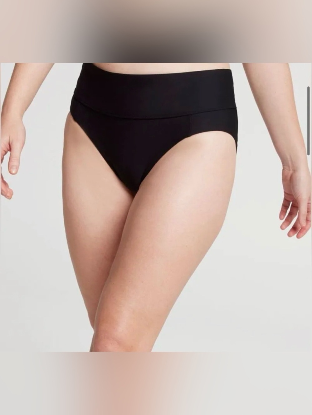 Calia Black Mid Rise Boyshort Bikini Bottom Size L NEW WITH TAGS